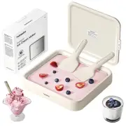 Rolled Ice Cream Maker, Instant Ice Cream Roller Maker Tray with Lid and 2 Sp...