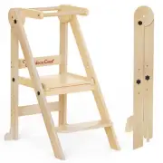 Foldable Toddler Kitchen Stool Helper, Toddler Tower with 3 Adjustable Height...