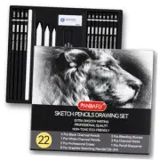 Drawing Sketching Pencil Set Piece Pro Art Pencil Kit - Graphite Pencils 22
