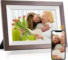 Digital Picture Frame 10.1 Inch WiFi Smart Digital Photo Frame 32GB (Brown Wood)