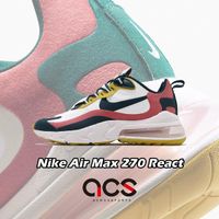 Nike 休閒鞋 Air Max 270 React 白 綠 紅 氣墊 慢跑鞋 男鞋 【ACS】 CT1264-103