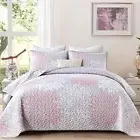 Mosaic Quilted coverlet & pillowcovers: Unique Patchwork Design-Queen