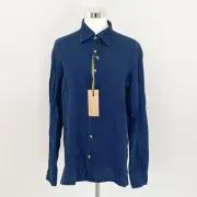 Christian Kimber Bronte Shirt Mens M Blue Button Up Long Sleeve Regular Fit New