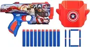Nerf Marvel Captain America Dart Blaster, 10 Nerf Elite Darts, Holster, Toy Foam Blasters for 8 Year Old Boys & Girls & Up