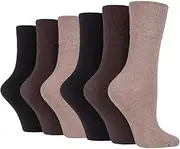 ITRAT® Diabetic Socks For Men Non elastic Wide Elastic Cotton Neuropathy Loose Top Soft Grip Oedema Friendly Swollen Feet Legs Size UK 6-11 (6 Pairs)