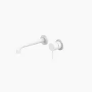 Nero Mecca Wall Basin/Bath Mixer Separate Back Plate 185mm Matte White NR221910C185MW