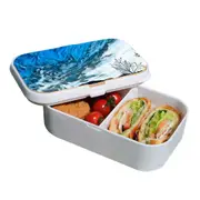 Lunch Box Food Container Snack Picnic Authentic Wood Strap Cutlery Pleasant