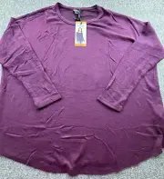 Buffalo David Bitton Sweater Womens XX-Large Burgundy Round Neck Long Sleeve New