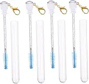 VICASKY 4Pcs Makeup Applicator Keychain Brush Long Tube for and Eyebrow Portable Brush for Women for Fashionable Looks