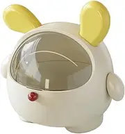 Generic Cute Trash Can, Countertop Trash Can, Cartoon, Portable, Sundries, Wastepaper Basket, Desk Storage Box for Bathroom and, Yellow, as described