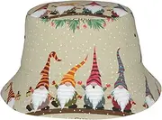 [SAAKE] Christmas Gnomes Print Unisex Bucket Hat Twill Fabric Sun Protection Stylish for All Seasons Bucket Hats Black, Black, One Size