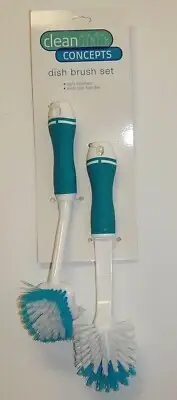CLEAN CONCEPTS 2-PIECE DISH BRUSH SET NEW