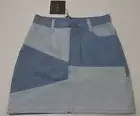 NWT! Le Lis Collection A Line Skirt Medium/Light Blue Patchwork Denim Size Small