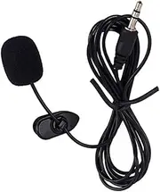 Kisangel Portable Mini Clip Microphone for Smartphones Tablets Computers Plug Directional Black Lavalier Mic for Interviews Video Conferencing and Recording