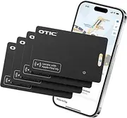 [OTIC] Wallet Tracker Card, Ultra-Thin 1.7MM Rechargeable Finder, Works with Apple Find My (iOS Only), Item Locator for Luggage Tags, Passports, Phone, IP67 Waterproof, 4 Pack