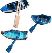 Yardenfun Lifelike Resin Boat Oars for DIY Micro Garden Set of 3 Boat Model Decor for Miniature Ornament Random Style