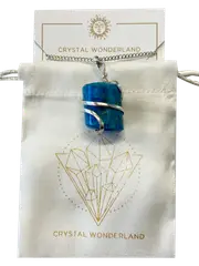 Infinity Loop Crystal Tumbled Collection Apatite Pendant Necklace Silver