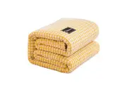 Reversible Sherpa Fleece Throw Blanket for Couch-Yellow