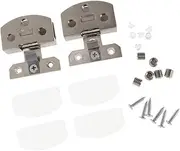 Glass Door Hinge Door clamp Cupboard Door Hinges，Bathroom Clamp,2Pcs High Qualified 20kg Flexible Close Overlay Kitchen Glass Cabinet Cupboard Hardware Sound Dampening, Silver, 5-8mm Hinges
