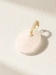 [Jenna Blake] Jenna Blake - Stone Mariner 18-karat Gold, Rose Quartz And Diamond Pendant - White - One size One size White