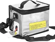 [Generic] li po Bag Fireproof - Battery Pouch | li po Battery Guard | Battery Bag | Large Capacity Pouch for Battery Storage | Fireproof & Explosionproof Safe Bag for Storage, Transport, Charging