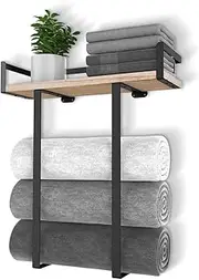 Yunking Towel Racks for Bathroom, Metal Towel Holder with Storage Basket,Wall Towel Rack for Rolled Towels, Towel Storage for Small Bathroom,Bathroom Shelves.