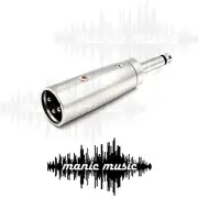 3 Pin XLR Male to 1/4" inch 6.35mm Mono TR Male Audio Adapter Plug Connector