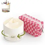 YOJOB Crochet Hook Case & Bag Combo, 360° Rotating Crochet Hooks Holder for Craft Table, Plus an On-the-go Crocheting Project Organizer Bag