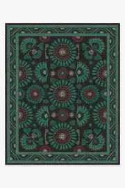 245' x 305' | Machine Washable Runner Rug | Kid & Pet Friendly | Indoor Rug | Iris Apfel Suzani Mosaic Lagoon Tufted Rug | Ruggable