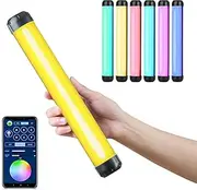 K21 Portable Light Stick Tube Light Wand 8W Photography Fill Light 2500K-8500K Dimmable 29 Scene Lighting Effect APP Control Built-in Battery Magnetic Backside for Vlog Live Black