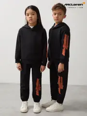 Reiss Black Velocity 3-9 yrs McLaren F1 Team Cotton Logo Joggers Unisex Fit (AP0285) | $60