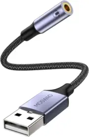 USB to Audio Jack Adapter 0.65Feet/20Cm, External Sound Card Jack Audio Adapter
