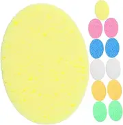DRESSOOS 12Pcs Portable Oval Face Sponge for Makeup Removal Exfoliating Cleansing and Facial Washing Moisturizing and Gentle Face Wash Sponges