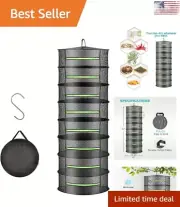 Herb Drying Rack Net Mesh - 8 Layer - Zipper Style - Quick Drying - 24x24x63