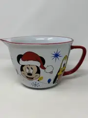mickey mouse christmas mixing bowl with handle pluto goofy donald duck Minnie