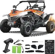 Hitish Remote Control Car All Terrain for Zforce, 4WD Off Road UTV Trucks with 3 Speed and LED Bodylight, 1:12 Scale Electric RC Crawler Vehicle Toy Gifts for Boys Girls Adults, 2 Batteries Included