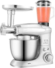 Food Processor and Blender, Stand Mixer, Dough Mixer, Meat Grinder, Juicer, 4L Cake Mixer with Beater, Hook, Whisk, 1000W, White