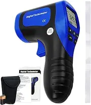 Laser Photo Tachometer Motor Speed Gauge Tester Non-Contact RPM Meter Motor Speed Gauge Gun - Accurate RPM Measurement with Rotational Record (Digital Tachometer)