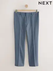 Light Blue Regular Fit Textured Suit Trousers (E93210) | $100