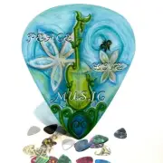 GIANT / Huge Guitar Pick Wall Art Music Room - Peace Love Music Man cave