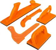 Push Block and Push Stick Set, Safety Orange, for Router Tables and Band Saws (5