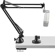 Geekria for Creators Microphone Arm Compatible with SAMSON Technologies Q2U, Q9U, Q7x, Q8x Mic Boom Arm Mount Adapter with Tabletop Flange Mount, Mic Scissor Arm, Desk Mount Holder