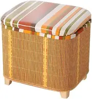 Folding Storage Ottoman Footstool, Bedside Stool with Storage Space, Corridor Footrest, Window Padded Seat Locker, Shoe Changing Stool(Color:Brown)