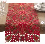 Rameriz Rectangular Floral Christmas Table Runner RED 90'' x 16''