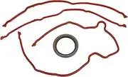 X AUTOHAUX Engine Timing Cover Gasket Set TCS46096 for Ford Explorer 2006-2010 Chain Case Cover Gasket Long-Lasting Sealing Silver Tone,Black 1 Set Red