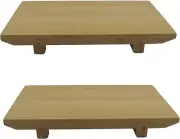 2 Pack Large Sushi Serving Plate Bamboo Board Geta Platter 11.5x6.75in S-4091x2