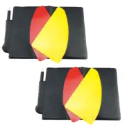 2 Sets Soccer Referee Wallet Checkered and Yellow Card Convenient Kit Man