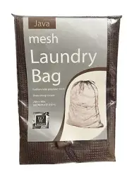 Whitmor 24" x 36" Mesh Laundry Bag with Drawstring Closure JAVA Brown