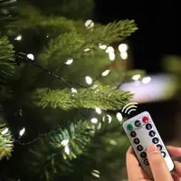 在飛比找ETMall東森購物網優惠-圣誕樹裝飾遙控防水鞭炮燈串USB電池插電低壓隱藏線加密銅線燈