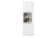 Giantex 190cm Buffet Sideboard Kitchen Cupboard w/Doors & Shelves Home Office Storage Cabinet White